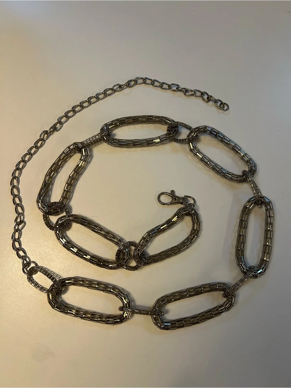 Vintage Boho Silver-tone Mesh Chain Link Belt - Women Accessories